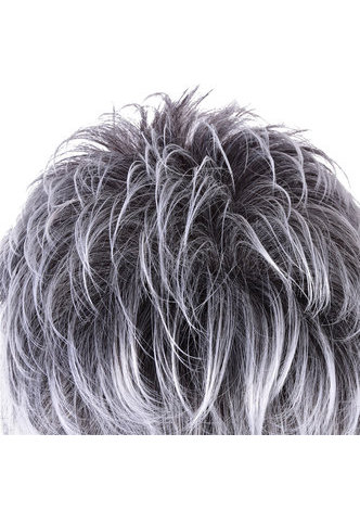  6inch High Temperature Fiber Short Straight Synthetic Wigs 1pc Heat Resistant Silver Grey White Cosplay Cos Wig 2086