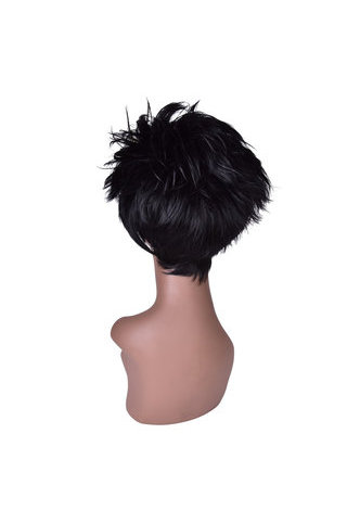  6inch Short Straight Synthetic Women Wig for Sale 1pc Heat Resistant High Temperature Fiber Black Cosplay Wig 4041