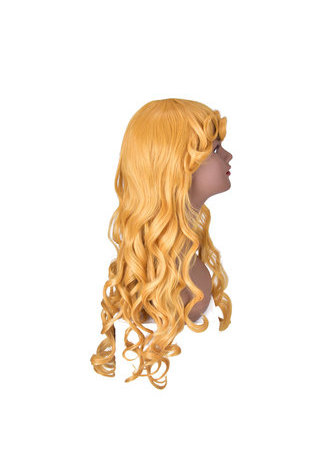  80cm Long Romance Curly Synthetic One Piece Orange Yellow Cosplay Wig 100% High Temperature Fiber Party Wig