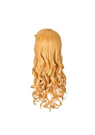  80cm Long Romance Curly Synthetic One Piece Orange Yellow Cosplay Wig 100% High Temperature Fiber Party Wig