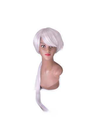  80cm Silver Gray Long Cosplay Wig Straight Fluffy Synthetic Hair Wigs Heat Resistance Halloween Party Wigs 4132