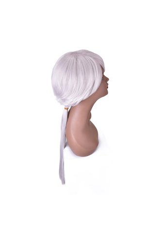  80cm Silver Gray Long Cosplay Wig Straight Fluffy Synthetic Hair Wigs Heat Resistance Halloween Party Wigs 4132