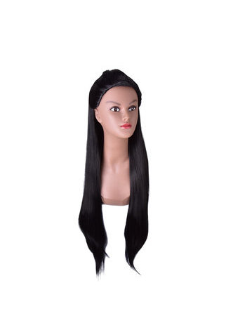  85cm/34  Long Straight Synthetic Hair Cosplay Wigs for Halloween Party 100% High Temperature Fiber Wig 1B#