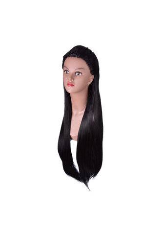  85cm/34  Long Straight Synthetic Hair Cosplay Wigs for Halloween Party 100% High Temperature Fiber Wig 1B#