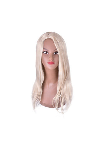 Blond Synthétique Droite Femmes Cosplay Perruque de Cheveux Résistance à la Chaleur Halloween Party Perruques Couleur Pure Longue Femmes Perruques 66 cm