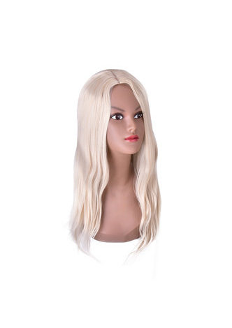 Blond Synthétique Droite Femmes Cosplay Perruque de Cheveux Résistance à la Chaleur Halloween Party Perruques Couleur Pure Longue Femmes Perruques 66 cm