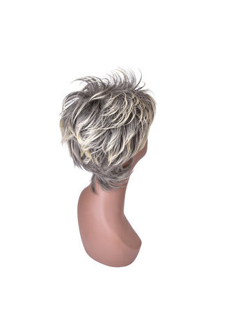  Gray Mix Short Shaggy Layered Fluffy Synthetic Party Hair 13cm Cosplay Cos Wigs High Temperature Fiber Wig