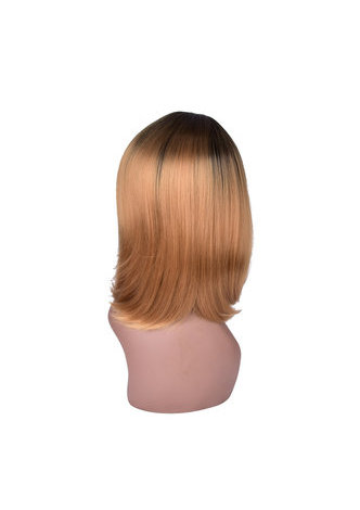  Medium Length Dark Roots Long Bobo Style Wig for Party Girl 40cm Light Purple Synthetic Wig Ombre 3 Colors