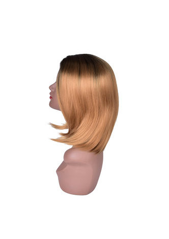  Medium Length Dark Roots Long Bobo Style Wig for Party Girl 40cm Light Purple Synthetic Wig Ombre 3 Colors