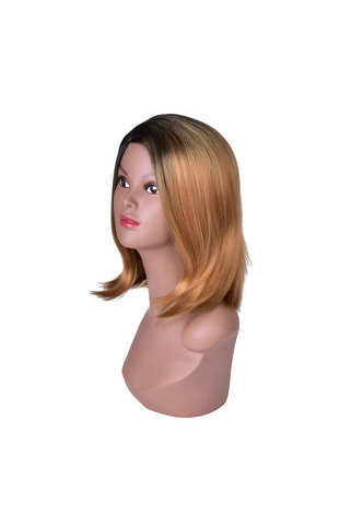  Medium Length Dark Roots Long Bobo Style Wig for Party Girl 40cm Light Purple Synthetic Wig Ombre 3 Colors