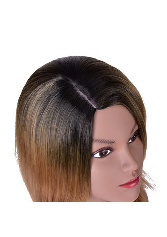  Medium Length Dark Roots Long Bobo Style Wig for Party Girl 40cm Light Purple Synthetic Wig Ombre 3 Colors