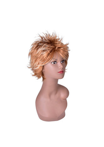  Short Straight Wigs for Women 24-30-613# Ombre Hair with Bangs 4.7inch Fluffy Synthetic High Temperature Fiber Wig 1pc