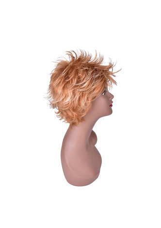  Short Straight Wigs for Women 24-30-613# Ombre Hair with Bangs 4.7inch Fluffy Synthetic High Temperature Fiber Wig 1pc