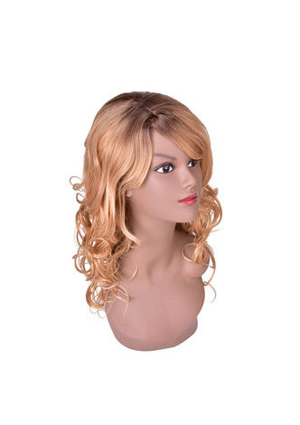 Synthetic Cosplay Wigs 48cm Brown Color Long Wavy Wig High Temperature Fiber Hair Wigs for Women SW0027