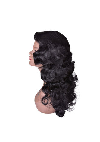 HairYouGo 28inch High Temperature Fiber Wig 1pc 300g 1B Natural Black Long Wavy Women Synthetic Cosplay Wig 3163