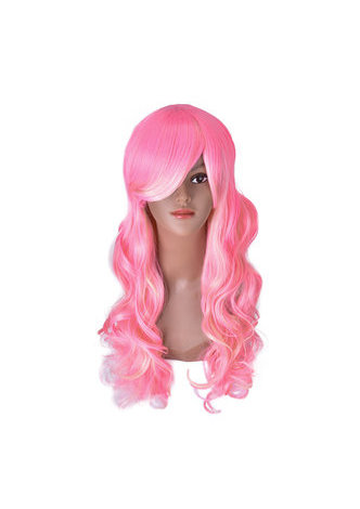 HairYouGo 28nch Halloween Wig Synthetic Hair Long Wavy Cosplay Wigs Pink Blonde Women Party Wig 1021A