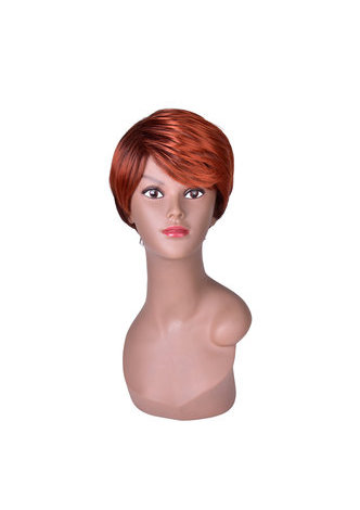HairYouGo 5.1inch Synthetic Wigs for Women Red Burgundy Short Straight Wig 100% High Temperature Fiber Full Wig