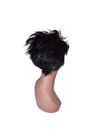 HairYouGo 6inch Short Straight Synthetic Women Wig for Sale 1pc Heat Resistant High Temperature Fiber Black Cosplay Wig 4041