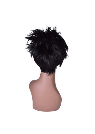 HairYouGo 6inch Short Straight Synthetic Women Wig for Sale 1pc Heat Resistant High Temperature Fiber Black Cosplay Wig 4041