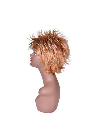 HairYouGo Short Straight Wigs for Women 24-30-613# Ombre Hair with Bangs 4.7inch Fluffy Synthetic High Temperature Fiber Wig 1pc