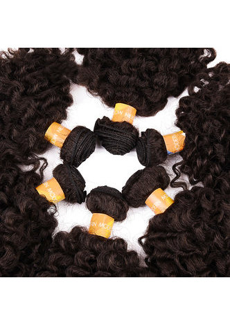   Synthetic Hair Weft 6pcs/lot 200g Jazz Wave Double Weft Weaving for Black Women 1B Color 5.5inch 7inch 9inch