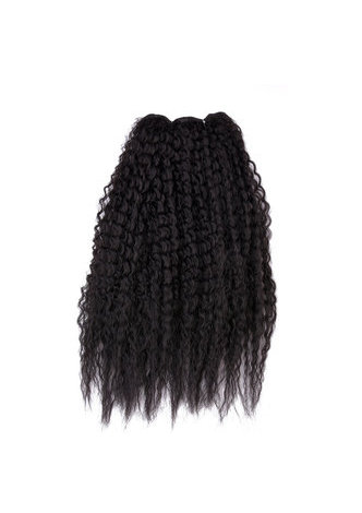  18inch Synthetic Curly Hair Bundle Deal 1pc Medium Long Kanekalon Fiber Hair 1B# Double Weft Hair Extension DANCE A