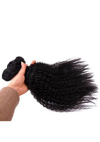  18inch Synthetic Curly Hair Bundle Deal 1pc Medium Long Kanekalon Fiber Hair 1B# Double Weft Hair Extension DANCE A