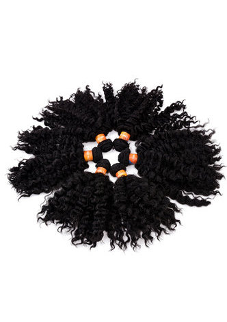  1B# 4# Short Wavy Double Hair Weft Weave 100% Kanekalon Fiber Synthetic Hair Extensions 6pcs/lot