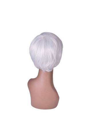 5.9inch Short Straight Wig Silver Gray Ombre Rose Net Synthetic Women Hair Piece Party Cosplay Wigs