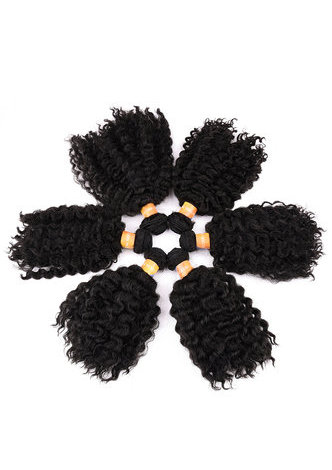  6pcs/lot Curly Synthetic Hair Extensions 100g Sew In Hair Weave Kanekalon Fiber DoubleWeft Hair Bundles