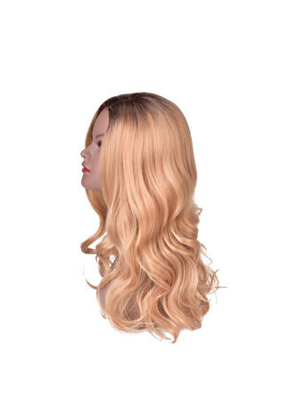  Long Wavy 25.6 Orange Brown Pure Color Synthetic Wigs Heat Resistant Hair Cosplay Party Wig Pelucas