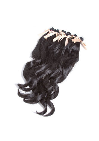  Long Wavy Synthetic Hair Extensions For Black Women 6pcs One Pack Kanekalon Fiber Weave 17.5-19 inch Weaving #1B Color