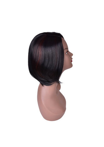  Medium Length Black Synthetic Wigs for African American Women High Temperature Fiber Bob Style 11inch