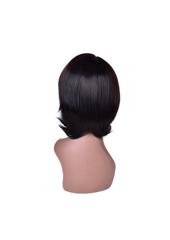  Medium Length Black Synthetic Wigs for African American Women High Temperature Fiber Bob Style 11inch
