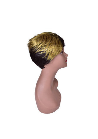  Short Straight Wig Black Blonde White Ombre Rose Net Synthetic Women Hair Piece Party Cosplay Wigs 1pc 5.9inch
