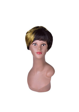  Short Straight Wig Black Blonde White Ombre Rose Net Synthetic Women Hair Piece Party Cosplay Wigs 1pc 5.9inch