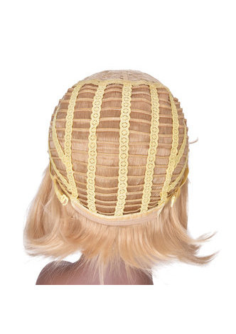  Short Straight Wigs for Women 24-30-613# Ombre Hair with Bangs 4.7inch Fluffy Synthetic High Temperature Fiber Wig 1pc