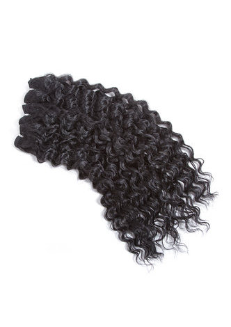  Victoria Curly Synthetic Hair Extensions 1pack 18inch Medium Long Length Kanekalon Fiber Weave Bundle 120g 1B#