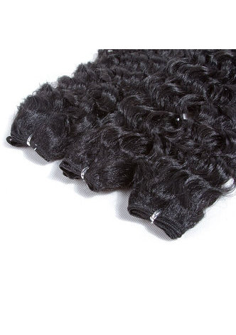  Victoria Curly Synthetic Hair Extensions 1pack 18inch Medium Long Length Kanekalon Fiber Weave Bundle 120g 1B#