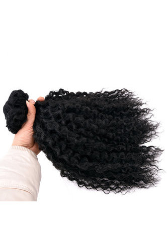 HairYouGo 16inch Curly Hair Heat Resistant Kanekalon Synthetic Hair Weave Sew in Hair Extensions Bundles 1pcs