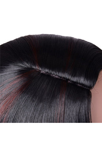 HairYouGo Medium Length Black Synthetic Wigs for African American Women High Temperature Fiber Bob Style 11inch
