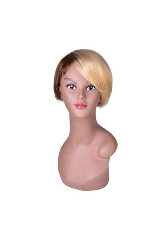 HairYouGo Short Straight Wig Black Blonde Ombre Rose Net Synthetic Women Hair Piece Party Cosplay Wigs SW0174