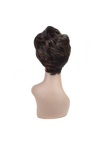  1.5-4.5inch Short Curly Synthetic Wigs 1Pc for Black Women Kanekalon Heat Resistant Fiber Fs4-30#