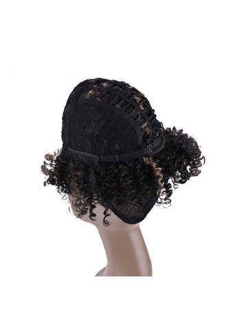  BLOOM Curly Synthetic Wigs SP1B/27# 5Inch Stripes Color Japanese Kanekalon Fiber Short Wigs For Black Women 1PC