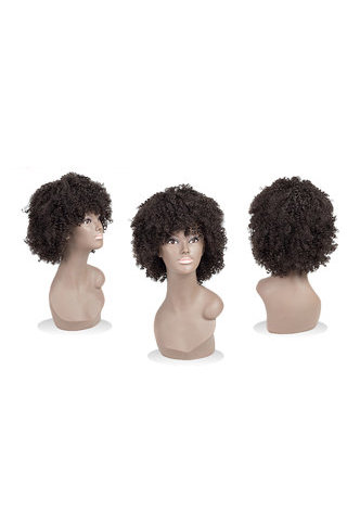  Curly Synthetic Wig 4# 5Inch Kanekalon Short Wigs For Black Women 1PC 