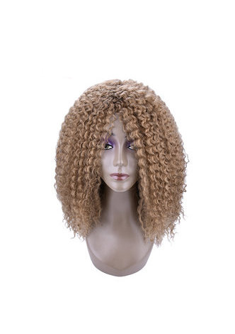  Kanekalon Fiber Synthetic Curly Wigs 30# Japanese Heat Resistant Wigs For Black Women 15inch