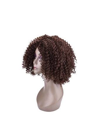  Synthetic Curly Wig 4# Japanese Kanekalon Fiber Wigs For Black Women 9Inch Heat Resistant Short Wigs