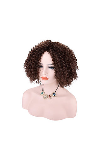  Synthetic Curly Wig 4# Japanese Kanekalon Fiber Wigs For Black Women 9Inch Heat Resistant Short Wigs