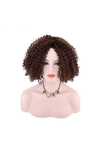  Synthetic Curly Wig 4# Japanese Kanekalon Fiber Wigs For Black Women 9Inch Heat Resistant Short Wigs