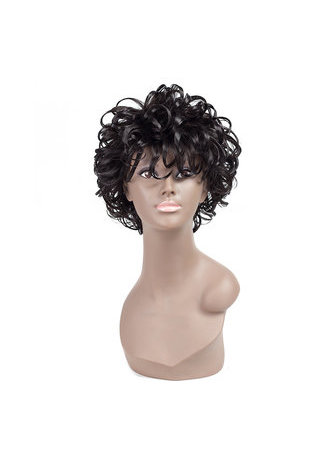  Synthetic hair Wigs 3.5-5inch Natural Black High Temperature Fiber 1b Wigs for Black Women